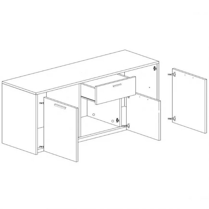 Lille 220x85x45 (dąb sonoma) Nowa komoda