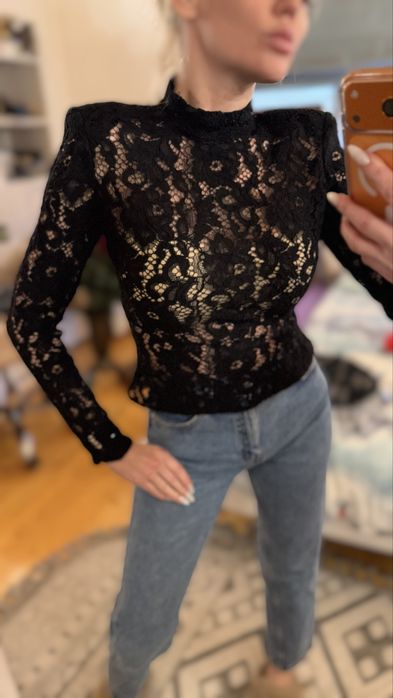 Обʼємна вʼязана напівпрозора кофта бренд overzise