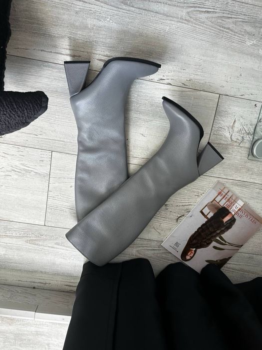 ПРЕМІАЛЬНІ Сапоги шкіряні жіночі Зимние ботинки женские Модные чоботы