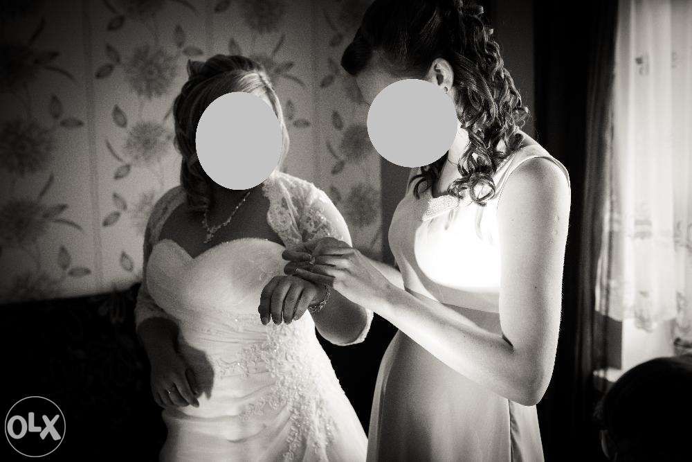 SUKNIA ŚLUBNA 42 44 krój "A" + welon Wysyłka gratis