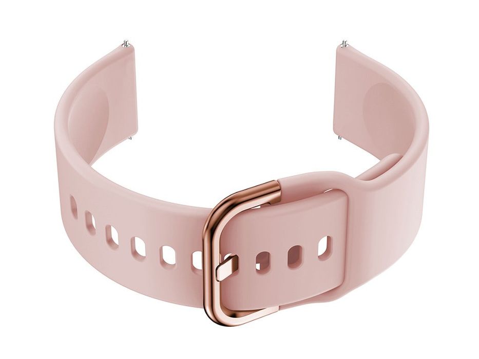 Pasek gumowy do smartwatch U01 - różowy/rosegold - 20mm