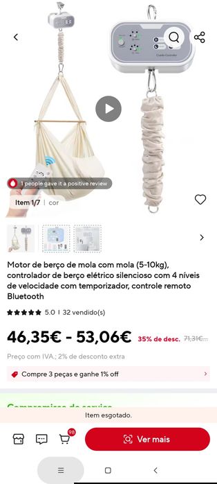 Motor berço mola 5/10kg c/ controlo remoto