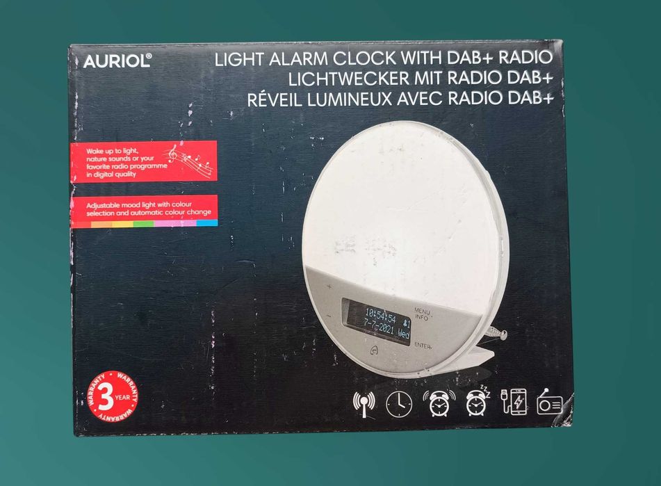 Світловий радіобудильник Auriol Light Alarm Clock з DAB+ новий.