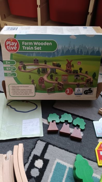 Drewniana kolejka Tory Drewniane Gospodarstwo Farma Playtive 57 el.