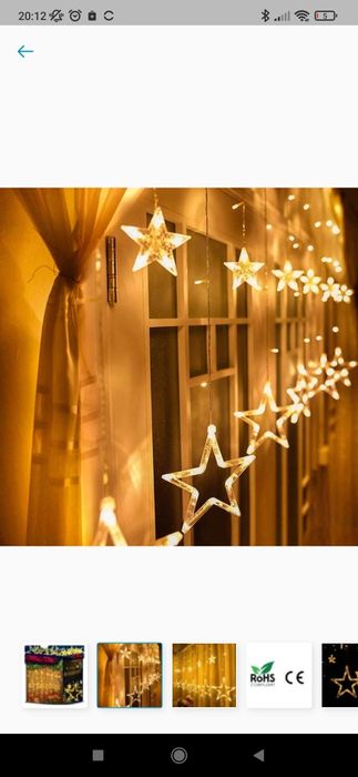 Kurtyna Led gwiazdki ciepłe