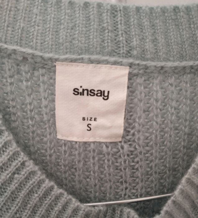 Turkusowy  swetr sinsay