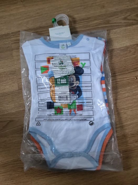 Dwupak body dla chłopca rozmiar 74 Myszka Miki