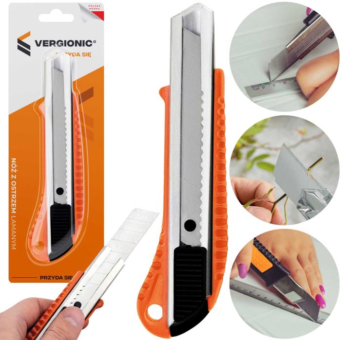 Nożyk łamany aluminiowy tapeciak zestaw