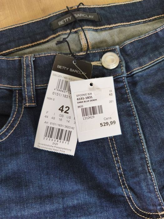 Spodnie jeansy granatowe nowe XXL/44/16 Betty Barclay