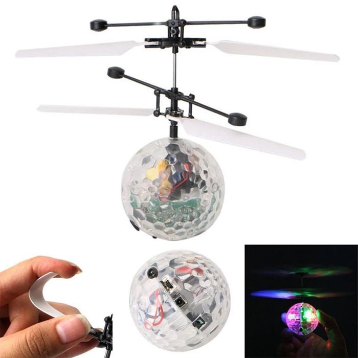 Mini kula disco latający helikopter zabawka dla dzieci