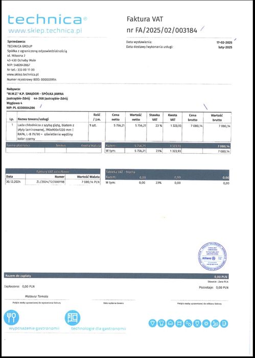 Lada chłodnicza nowa