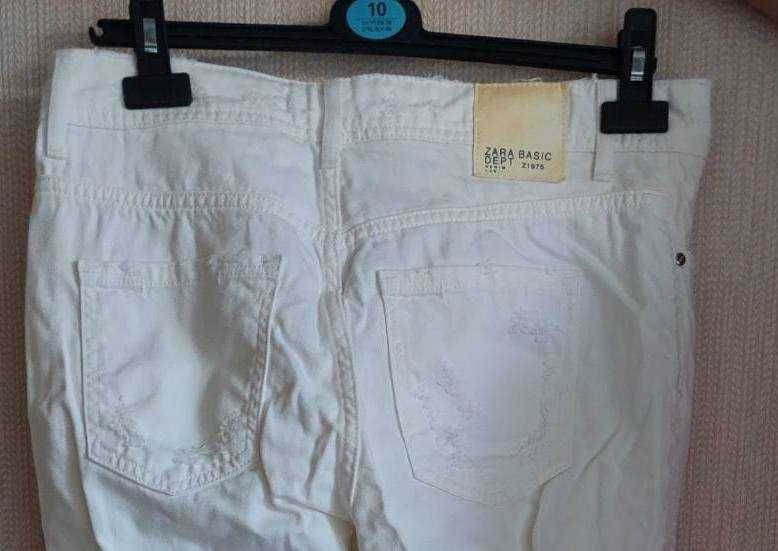 Джинси білі Zara Basic Denim розмір 38