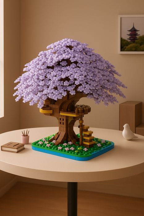 3D лего lego бонсай-дерева с вишневыми цветами (сакура) конструктор 3D