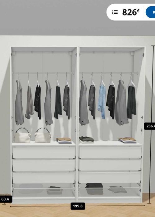 Roupeiro 4 portas PAX IKEA