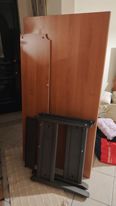 Secretária 160x80 madeira e pés em ferro