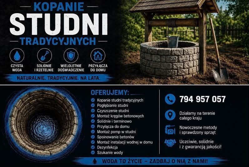 Kopanie i czyszczenie studni tradycyjnej