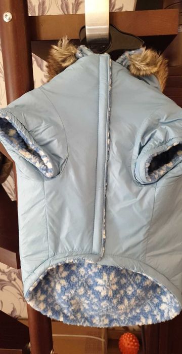 Kurtka dla psa ocieplana nieprzemakalna na polarze roz. XL niebieska