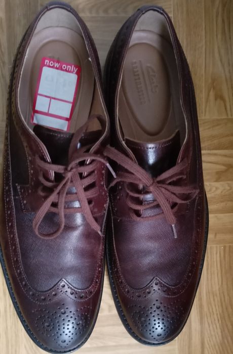 Класичні фірмові  туфлі Clarks - "броги". Натуральна шкіра 44 розмір