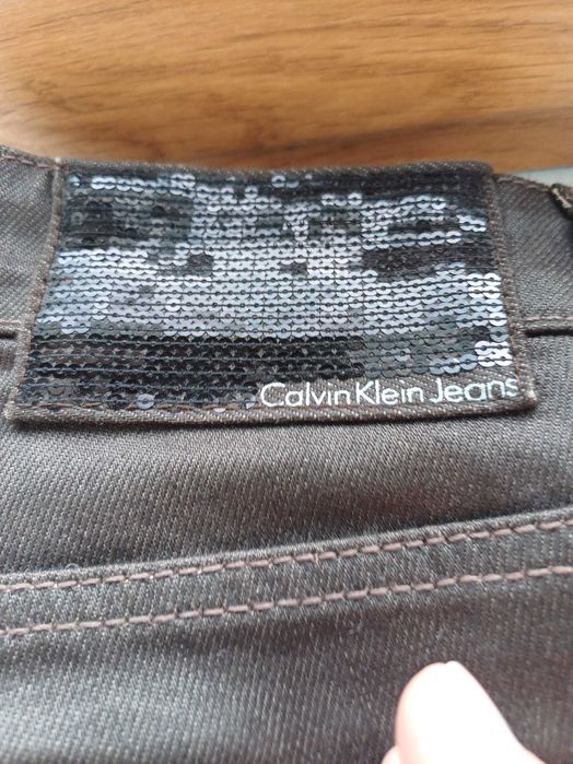 dzinsy damskie brąz Calvin Klein