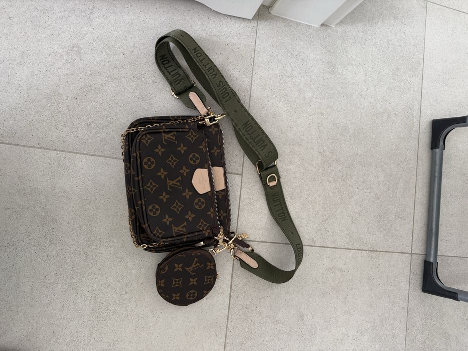 Torebka LV  louis vuitton parciany pasek khaki 3 saszetki na ramie