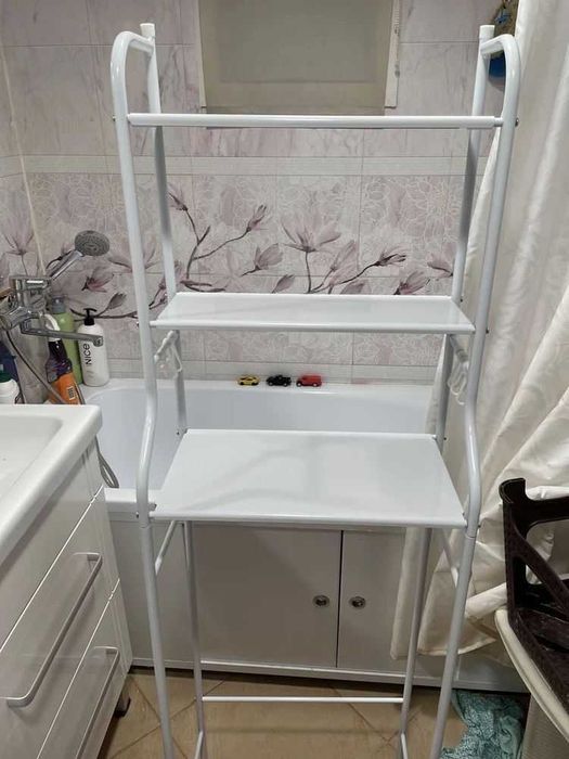 Металлическая стойка - стеллаж 156х65 над машинкой стелаж ванний