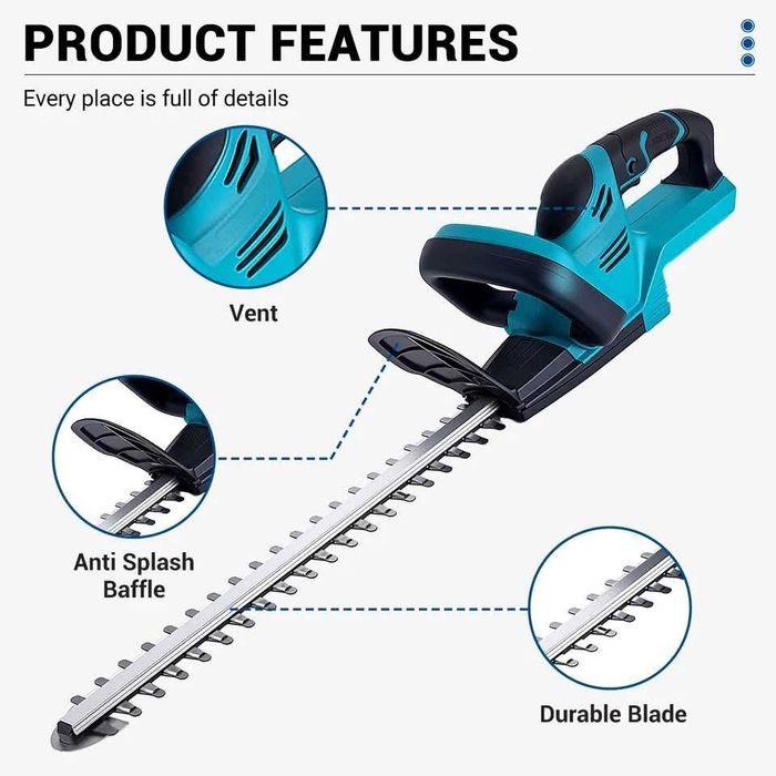 Nożyce akumulatorowe do żywopłotu Drillpro 18 V 2000 W 51 cm 2 akumulatory