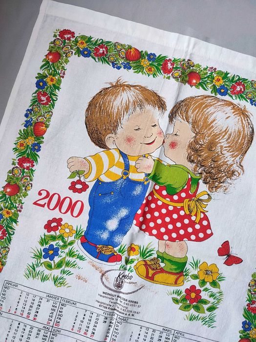 Вінтажний кухонний рушник Krebs, Австрія, календарний 2000рік