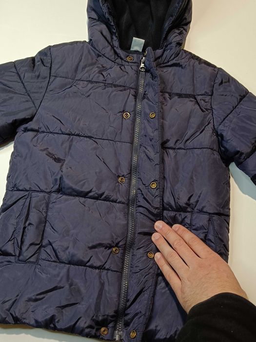 Зимняя детская куртка 110 см, 5 лет, синяя, Petit Bateau