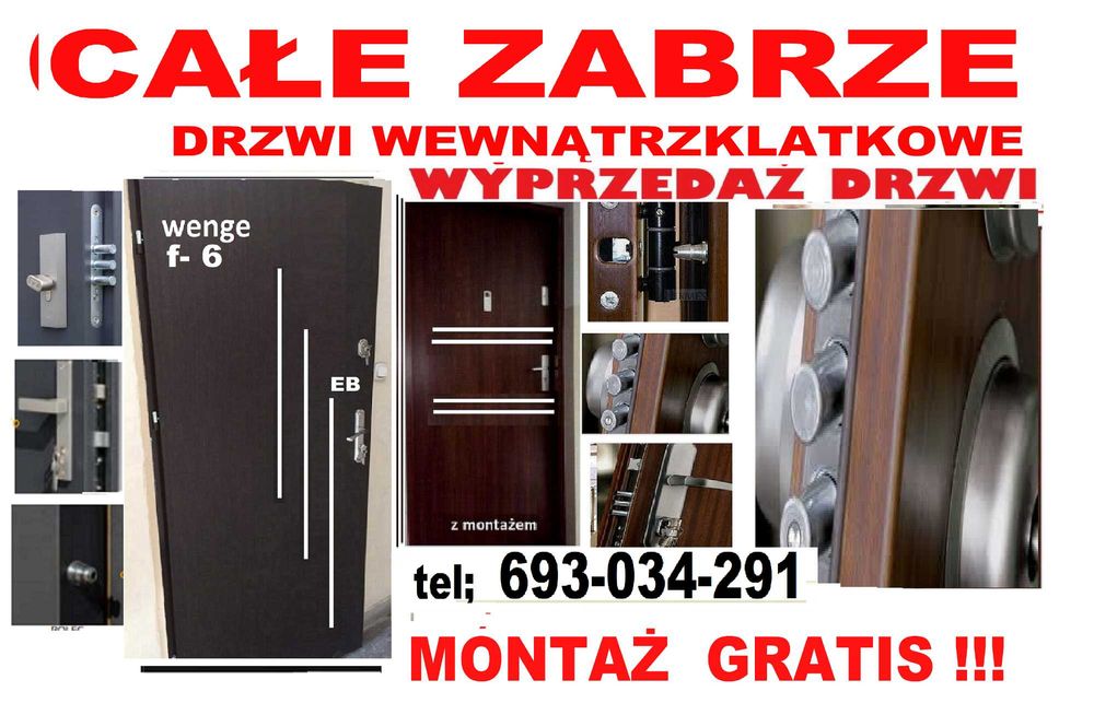 Drzwi do mieszkania w bloku, zewnętrzne z MONTAŻEM ,wewnętrzne TANIO