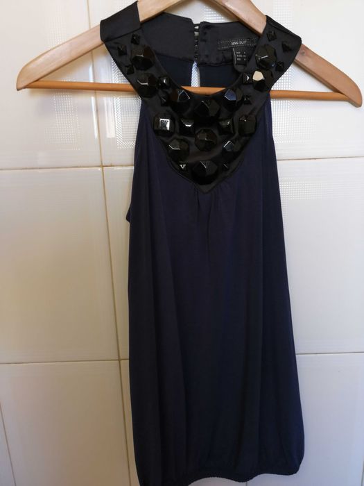 New Mango Top in Fluid Fabric with Black Stones, Size S/M64730007132929121