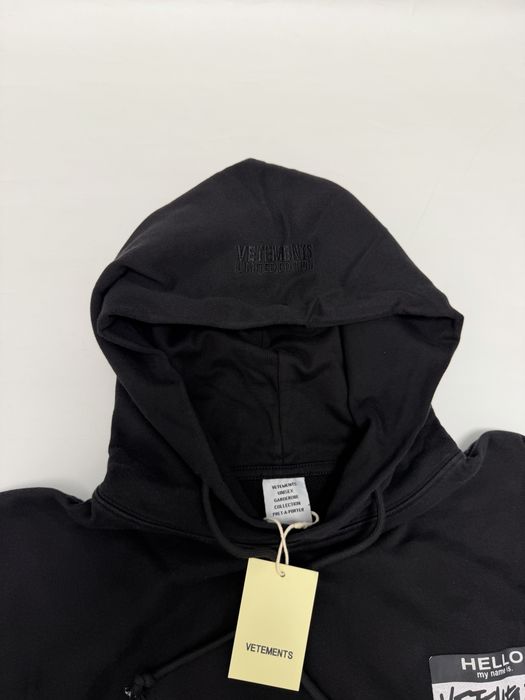 худи Vetements My Name is black logo M L