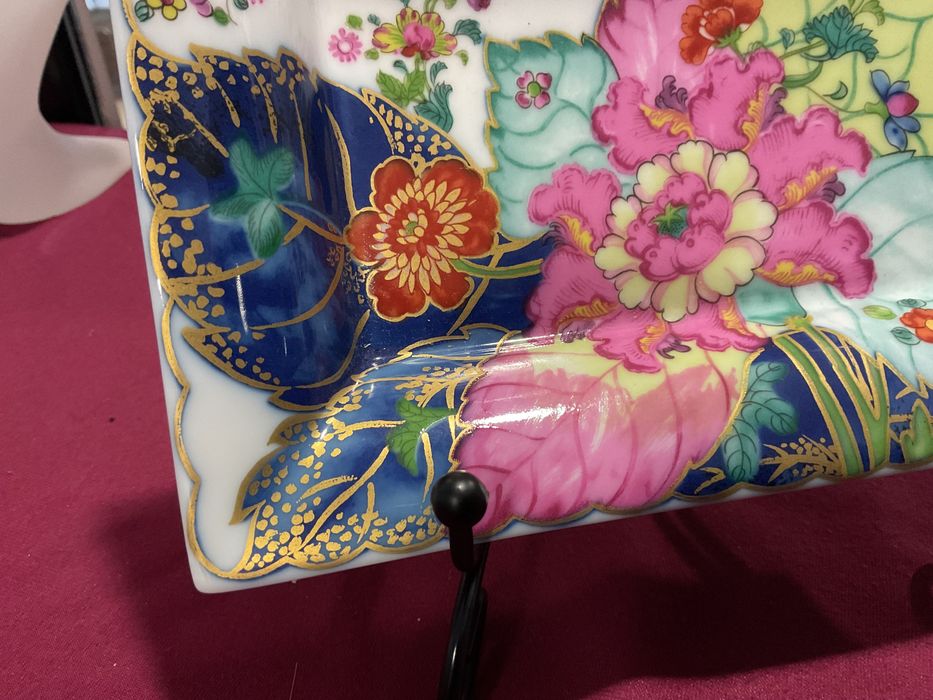 Prato vista alegre motahedeh pintura a ouro 19x15 cm