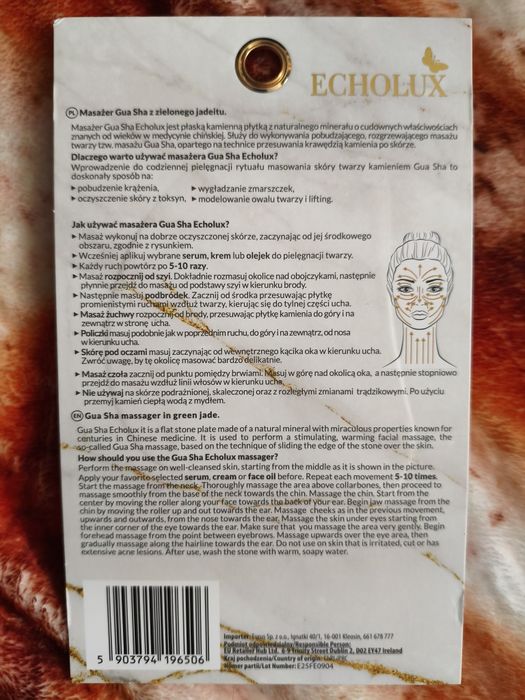Masażer Gua Sha z zielonego jadeitu Echolux