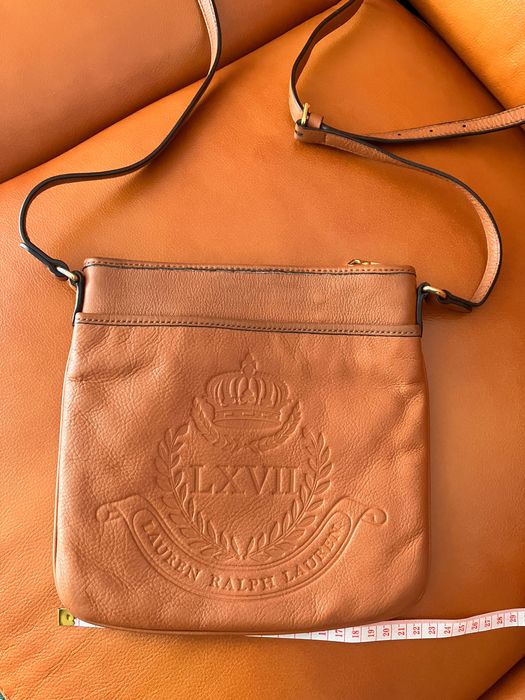 Ralph Lauren torebka listonoszka brąz rudy skóra naturalna