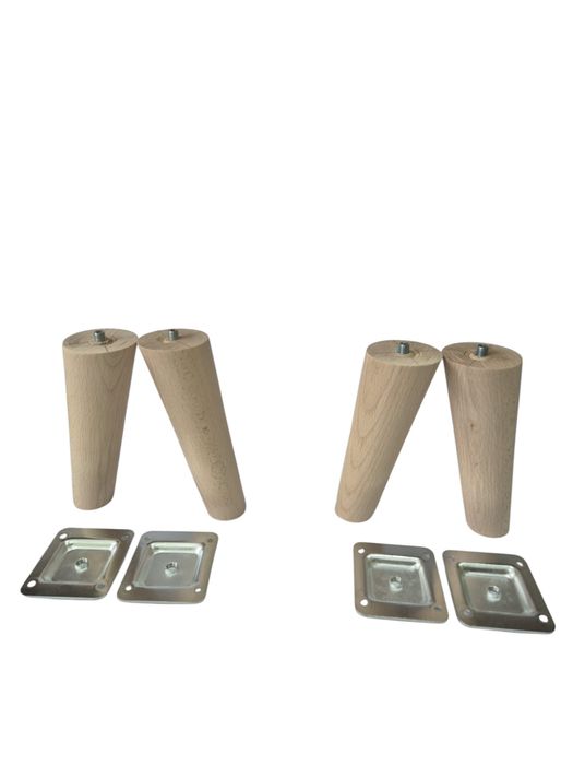 Nogi Nóżki drewniane bukowe H-15 cm Komplet 8 sztuk