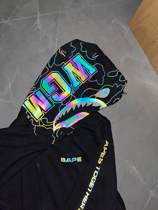 Bluza rozpinana Bape a Bathing Ape Shark reflective zip vintage