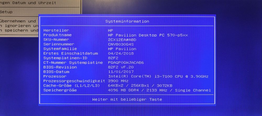 Комп'ютер HP Pavilion/i3-7100/Ram 4Gb/HDD No