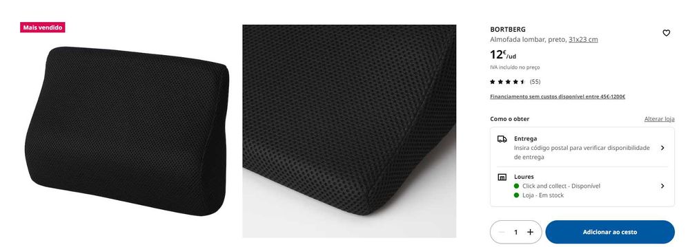 Cadeira escritório preta IKEA modelo MILLBERGET