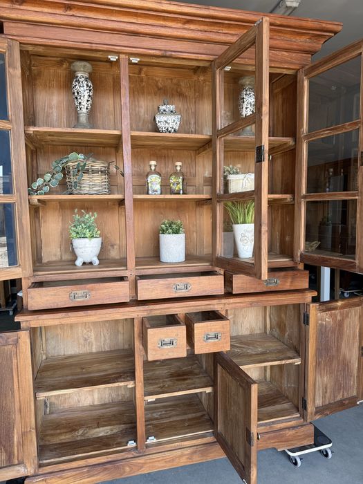 Kredens tekowy z duszą vintage retro DREWNO apteczny RYSTYKALNY