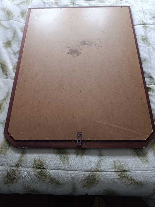 Espelho com moldura de madeira, suporte para patede 55 x 75