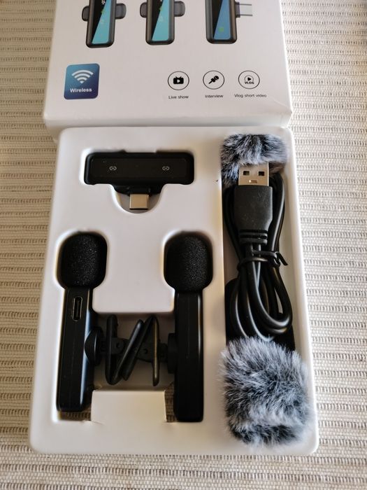 2 Micros wireless com proteção de vento
