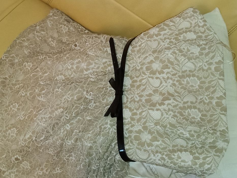 NOWA elegancka sukienka UK16 EU 42 bez ramiączek elastyczna koronka