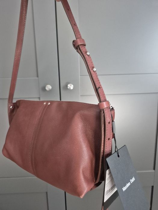 Сумка на плече зі шкіри наппа massimo dutti