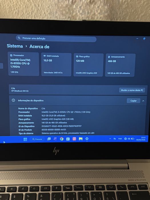 Portátil HP Elitebook 830 G5