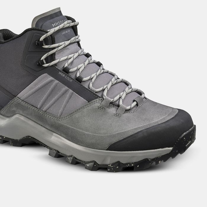 Botas impermeáveis de caminhada montanha MH500 Homem Cinzento