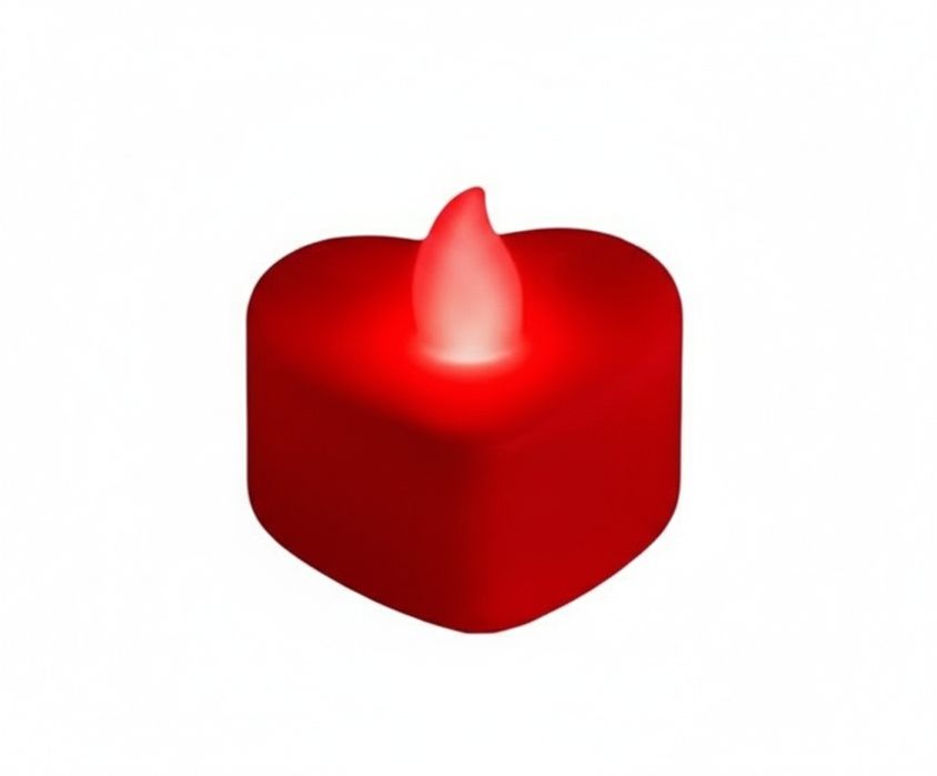 SERCE LED Świecące Czerwone Serduszko Lampka Świeczka 3,6 cm WALENTYNK