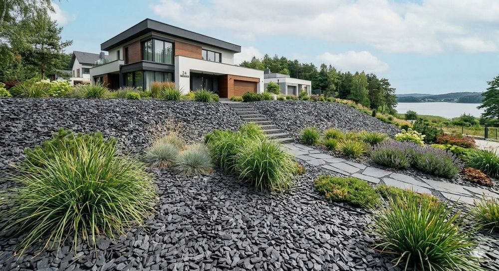 Kora Antracytowa 32-63 mm – Elegancki Kamień Ogrodowy | Premium
