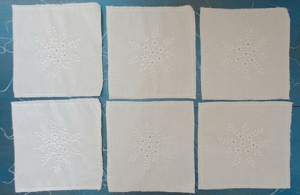 6 panos bordados para trabalhos de renda