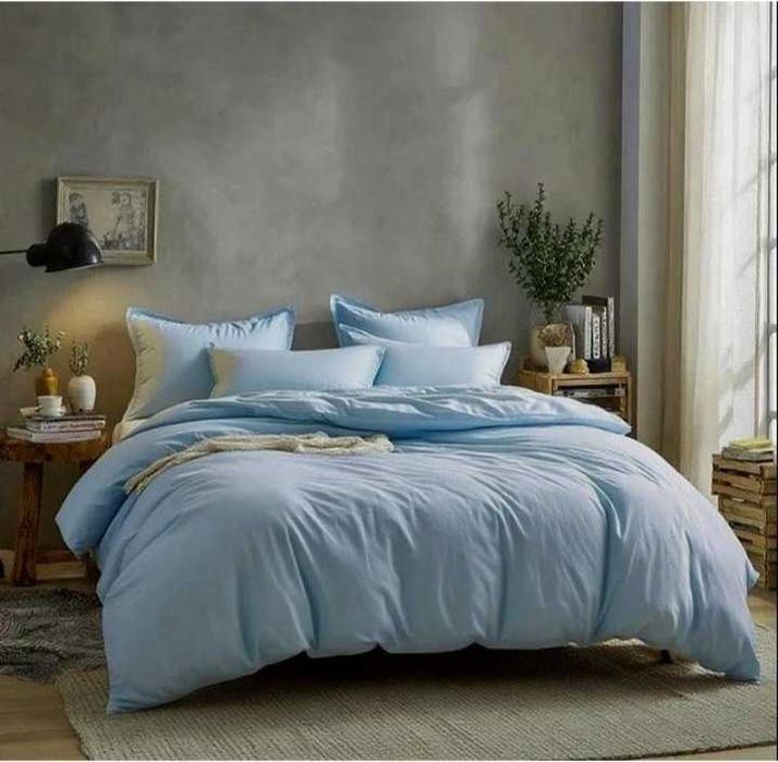 Постільний комплект Фланель Блакитний полуторний, 50×70,  145×210