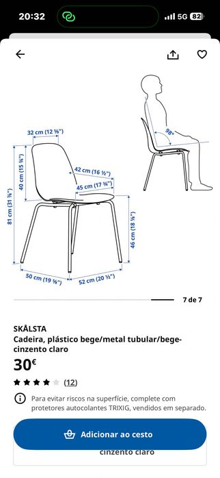 Cadeira, plástico bege/metal tubular/bege-cinzento claro